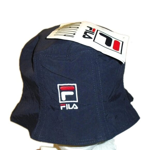 Fila Vintage Mens 90s Lightweight Bucket hat cap One Size Embroidered Logo New - Picture 1 of 2